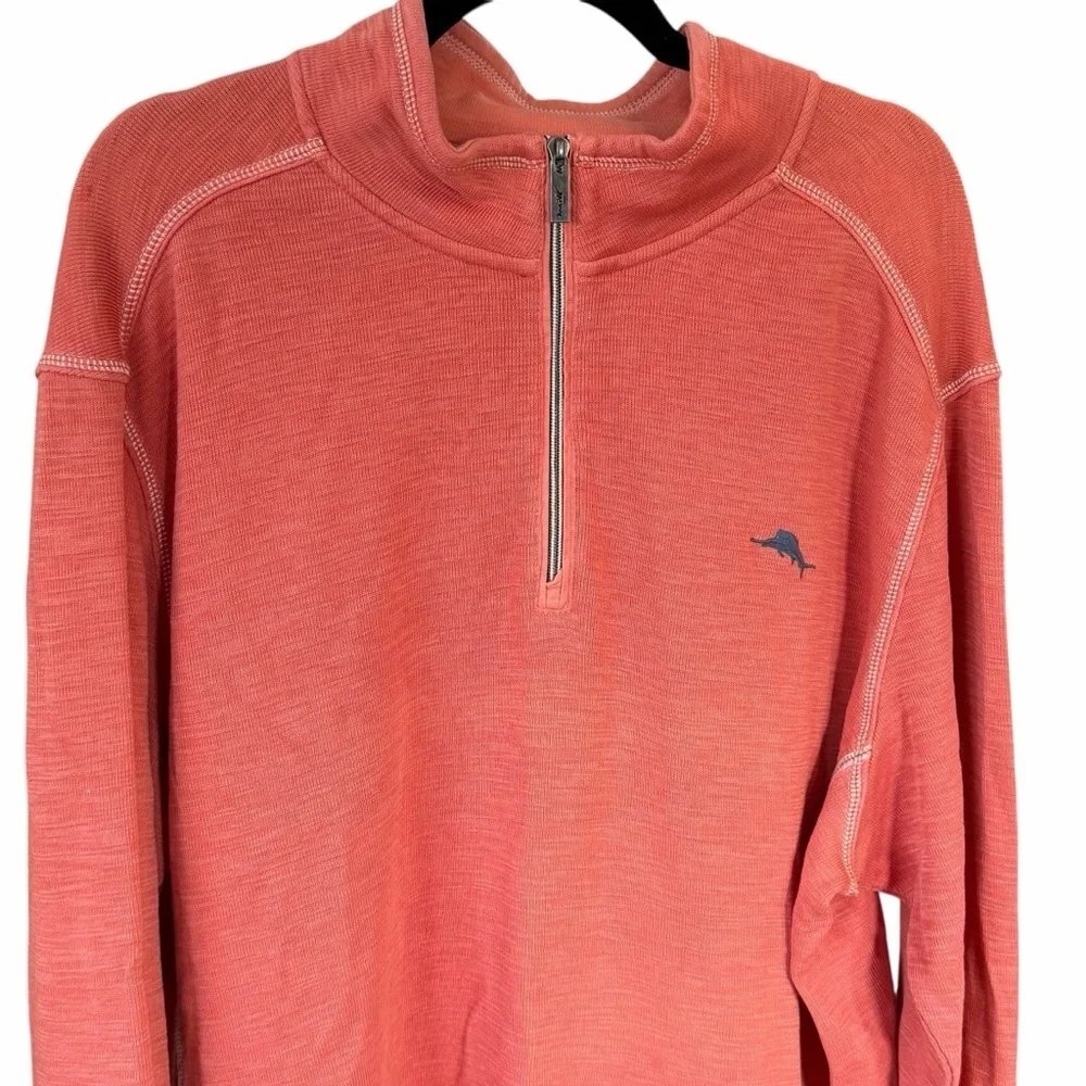 Tommy Tobago Bay 1/4 Zip Pullover Sweater Size 2XL TTG Coral